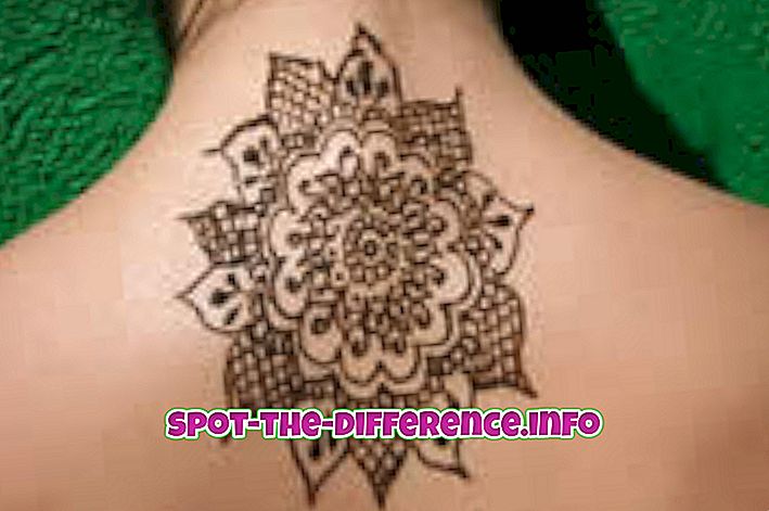 rozdíl mezi: Rozdíl mezi Mehndi a dočasným tetováním