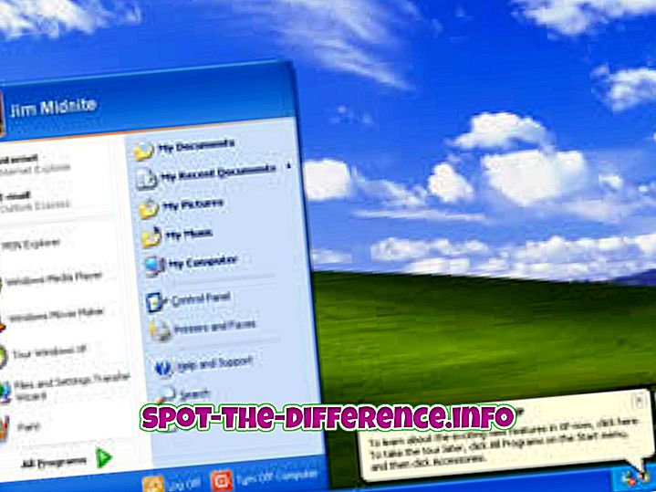 diferență între: Diferența dintre Windows XP, Windows 7 și Windows 8