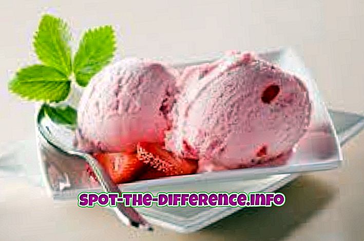 ความแตกต่างระหว่าง: ความแตกต่างระหว่างไอศกรีม, เจลาโต้และซอร์เบท