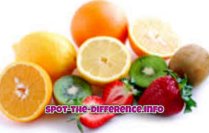 Forskjellen mellom frukt og nøtter