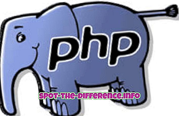 ความแตกต่างระหว่าง: ความแตกต่างระหว่าง PHP และ MySQL