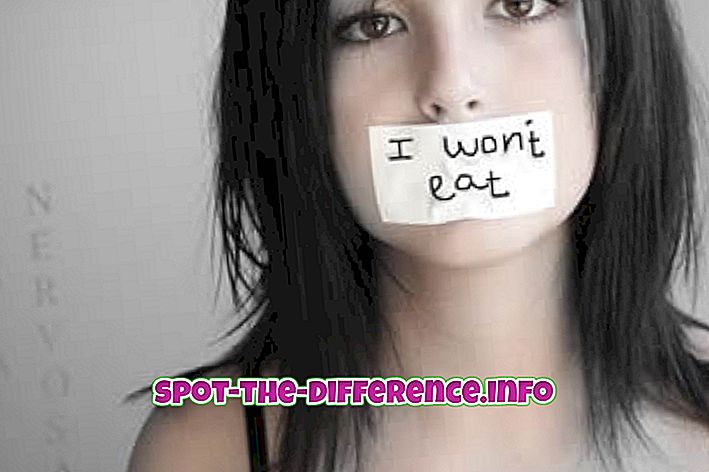 ความแตกต่างระหว่าง: ความแตกต่างระหว่าง Anorexia และ Bulimia