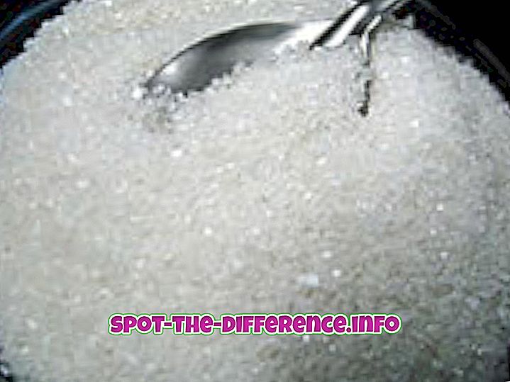 Diferencia entre azúcar granulada y azúcar de ricino.