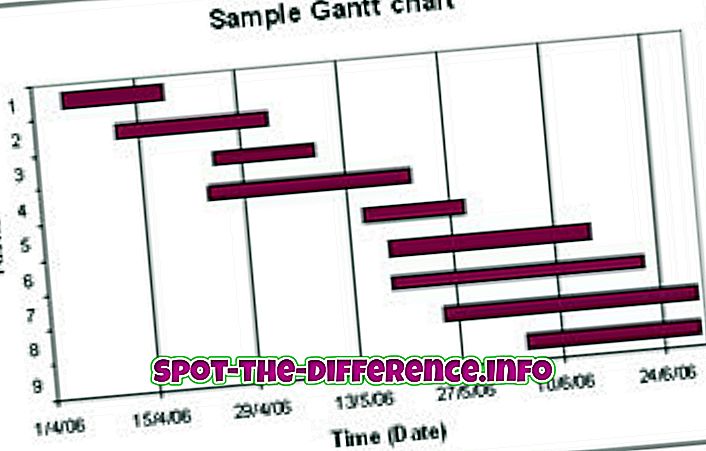 Разлика между диаграмата на Гант и диаграмата на етапа