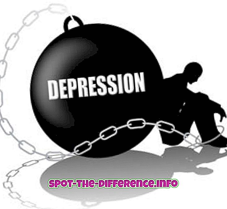 populære sammenligninger: Forskel mellem depression og sorg