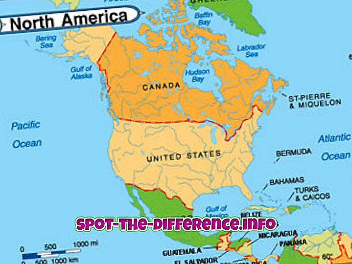 Diferencia entre América del Norte y América del Sur.